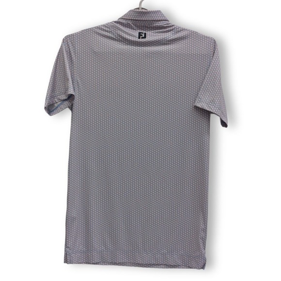 FootJoy Tour Issue Performance Golf Polo Mens‎ Small Blue Geometric Print - Picture 6 of 7